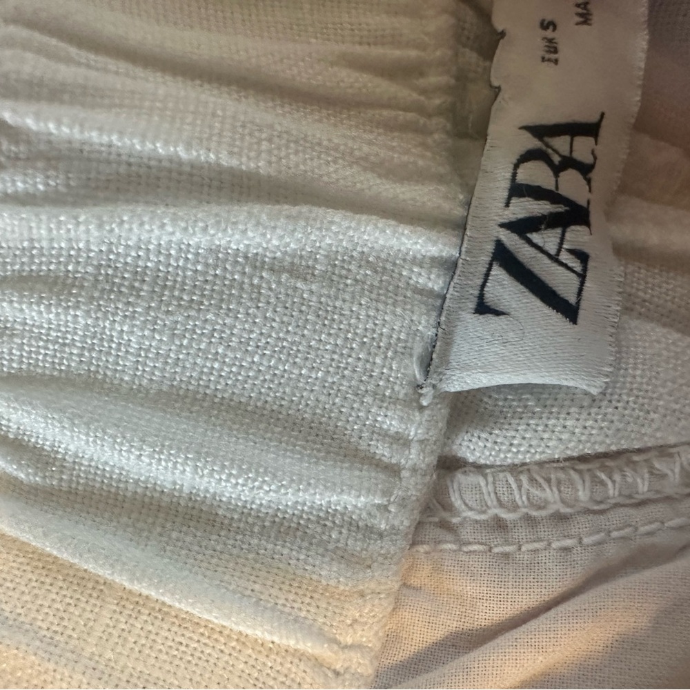 Zara white linen pants